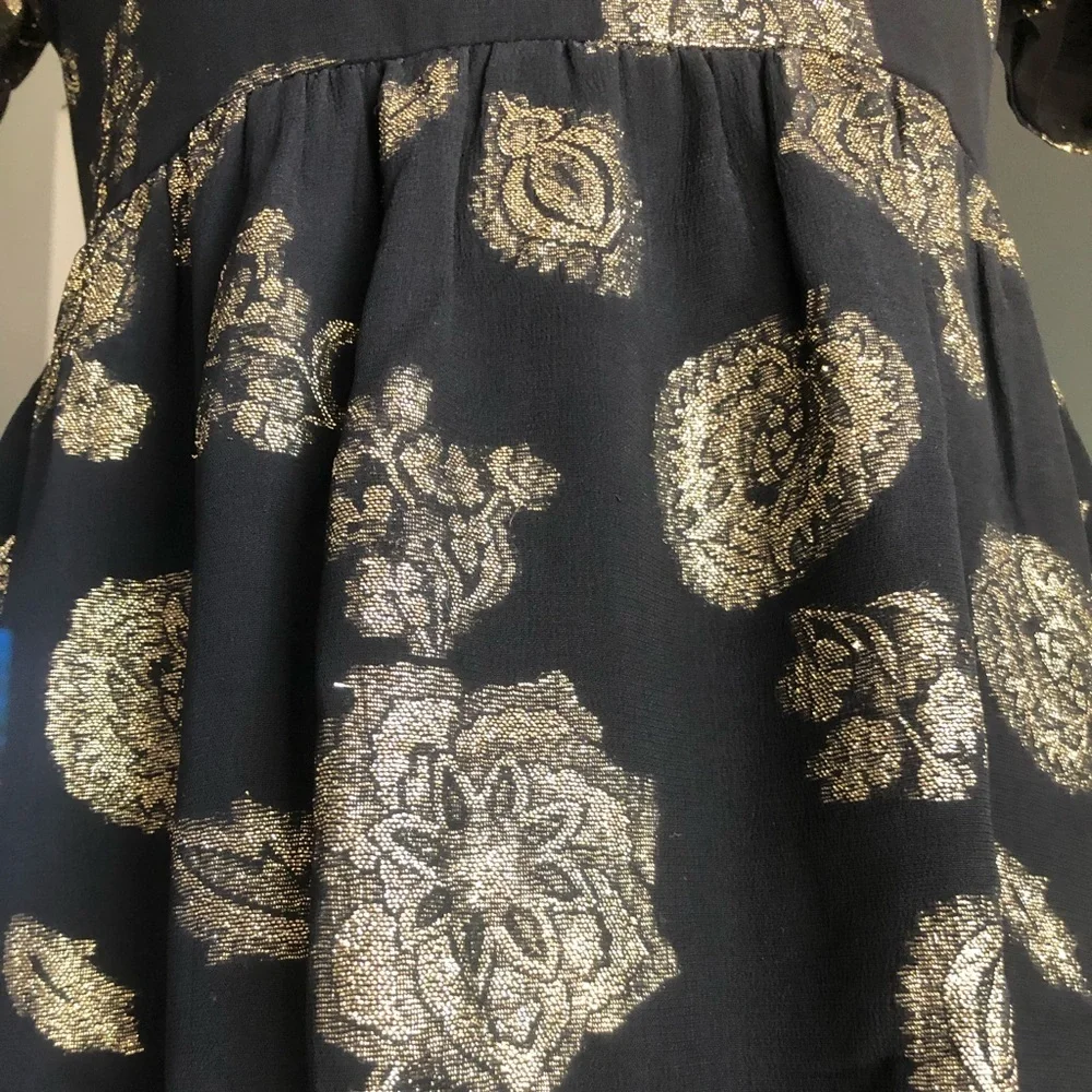 Michael Novarese Couture Black & Gold Floral Dress (RARE & Vintage) - Picture 8 of 12